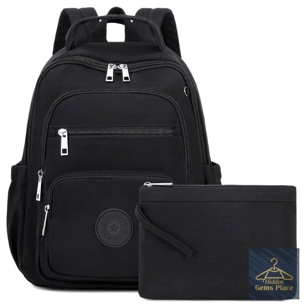 Mini Backpack Purse with Luggage Strap, Multiple Pockets, Water Resistant